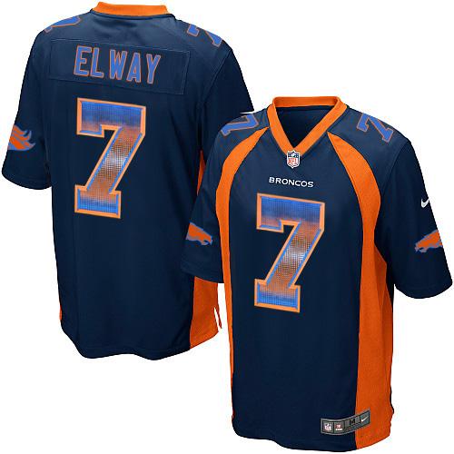 Nike Broncos #7 John Elway Navy Blue Alternate Men's Stitched NFL Limited Strobe Jersey - Click Image to Close